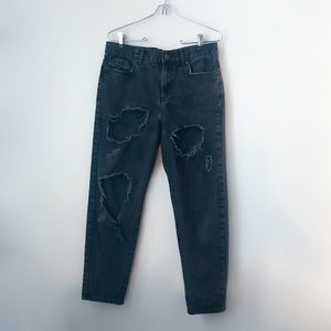 Ripped Black Boyfriend Jeans